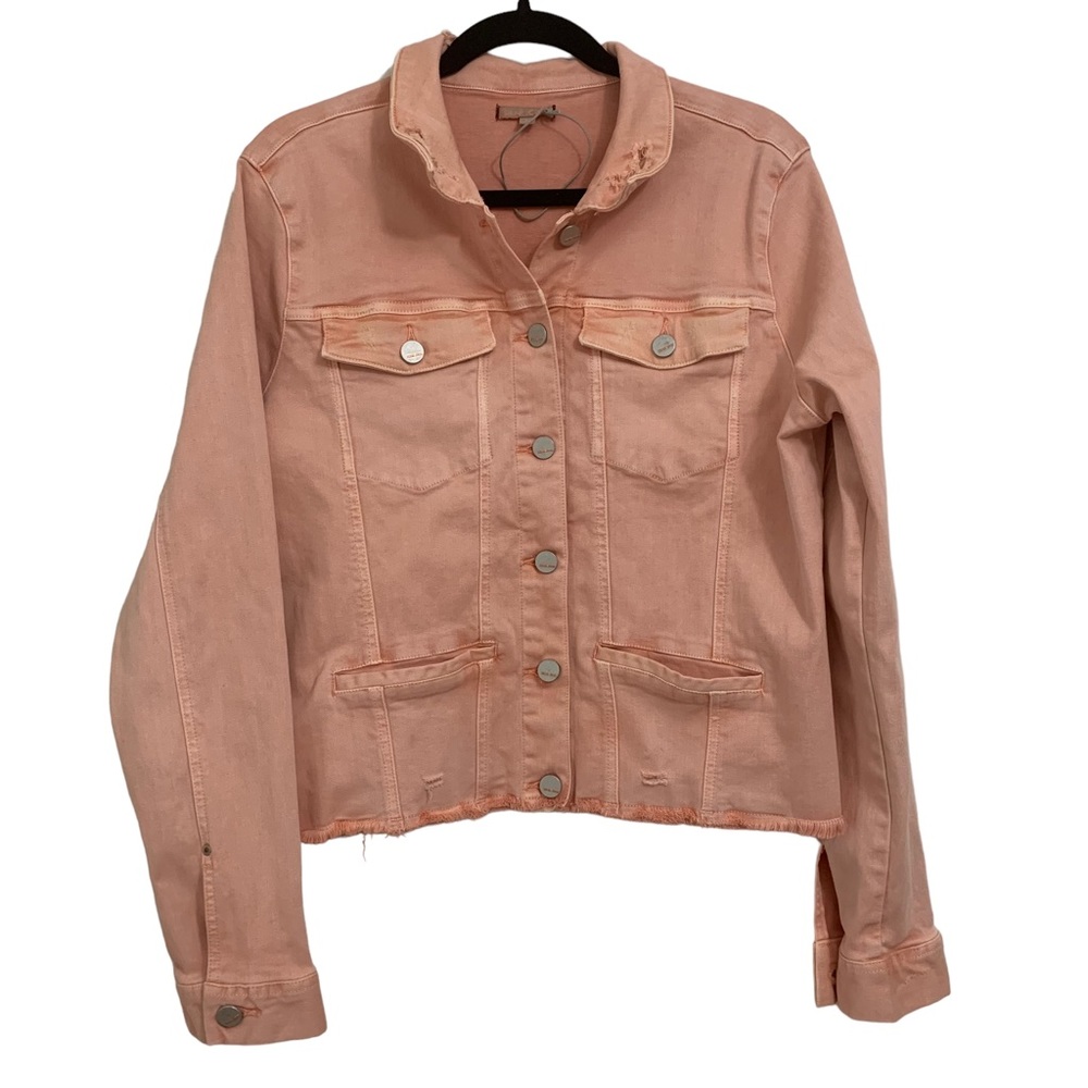 Dear John NWOT Peach Distressed Raw Hem Jacket size L